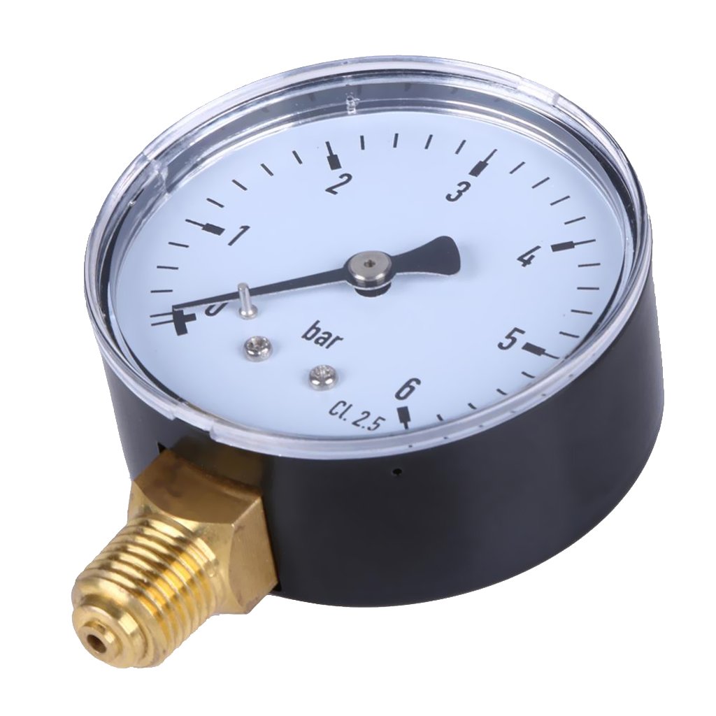 F Fityle 0-6 Manomètre Manomètre Pression D'eau Huile D'eau Pression Liquide Compresseur Pression 2.36x1.06x3.31 Inch