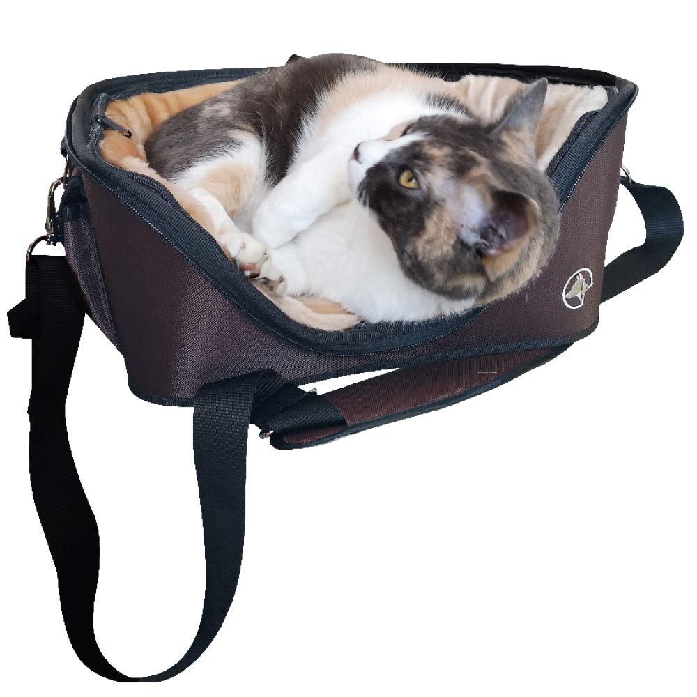 CROCI FAST&EASY Sac 2en1, Sac de transport et panier de couchage pour chien et chat, Sac bandoulière pour animal de compagnie, Sac de transport sécurisé, Taille S, Charge Maximum 12 kg