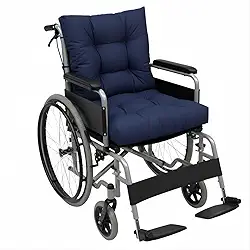 Almofada para assento de cadeira de rodas e encosto para idosos, deficientes e deficientes - Acessórios para cadeira de rodas de alívio de pressão, 30,5 cm C x 28 cm L (azul marinho)