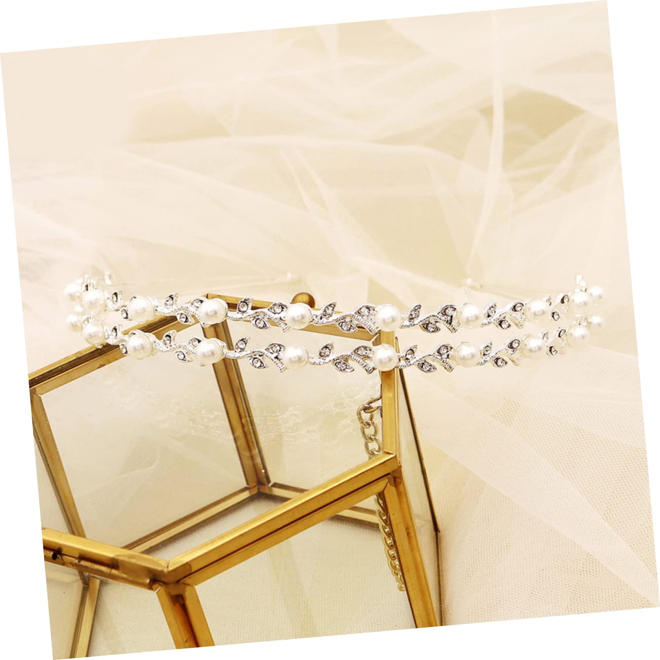 FOMIYES 4piezas Diadema De Perlas Para Novias Accesorio De Pelo De Boda Doble Capa De Plateada Elegante Diadema De Fiesta Para Mujeres Para Bodas y Eventos Especiales