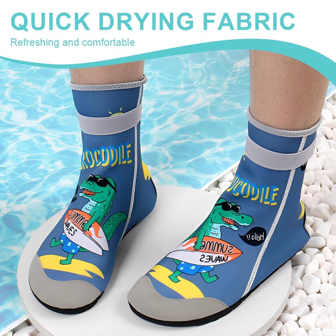 GXGM 1 Paio di Calzini da Spiaggia per Bambini - Calzari Unisex con Suola Antiscivolo, Calzari Beach, Ideali per Attività Acquatiche e di Superficie
