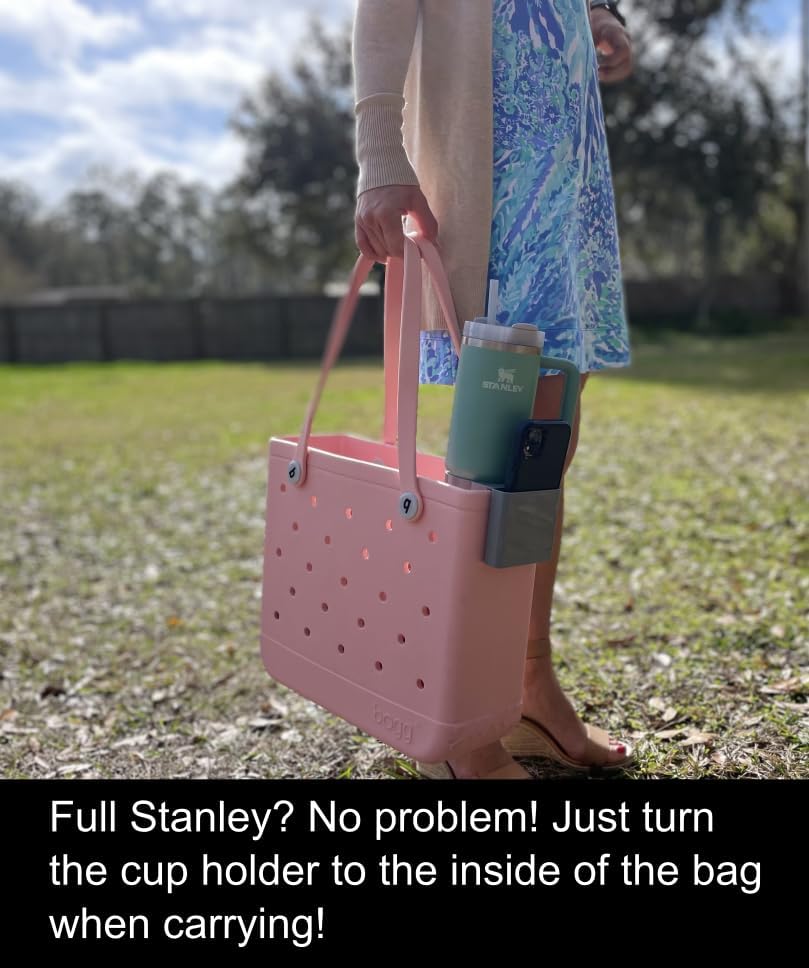 Miniatura 4 de Soporte para taza y teléfono compatible con bolsa Bogg y Simply Southern Totes - Portavasos Stanley - Soporte para teléfono Bogg Bag - Accesorios