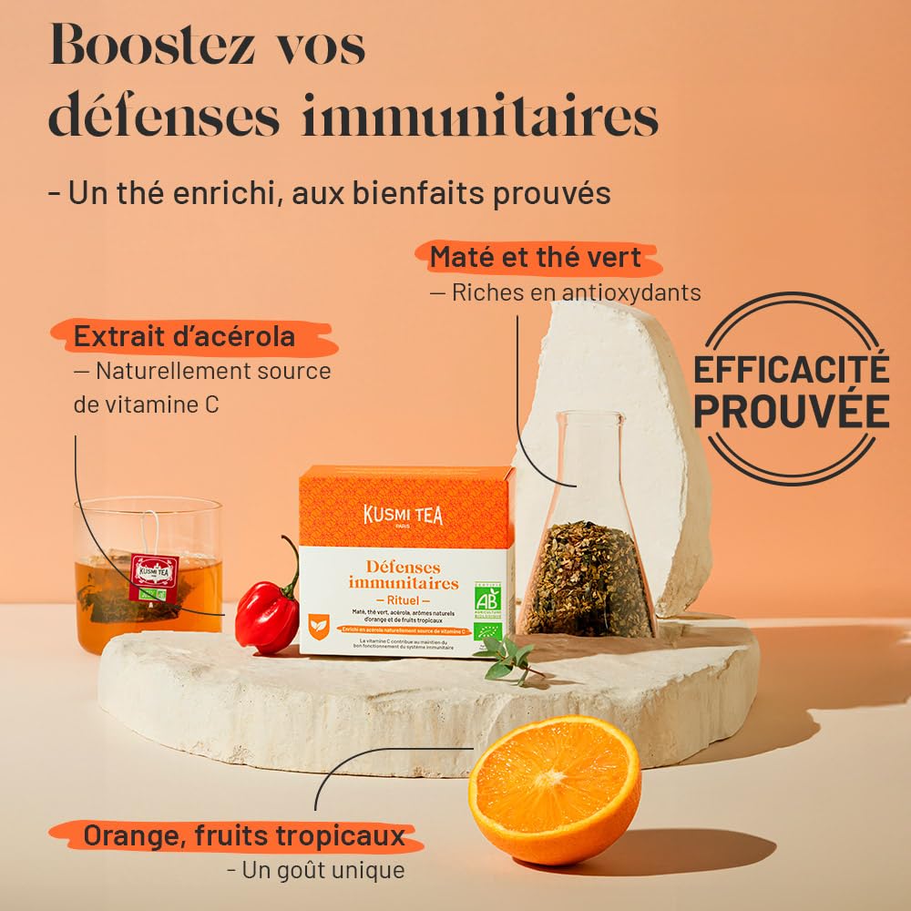 Kusmi Tea - Coffret Decouvert "Les Rituels" - Gamme santé - Assortiment de Thés Verts et Infusion Bio - Idée Cadeau - 24 Sachets - 3 Recettes Délicieuses