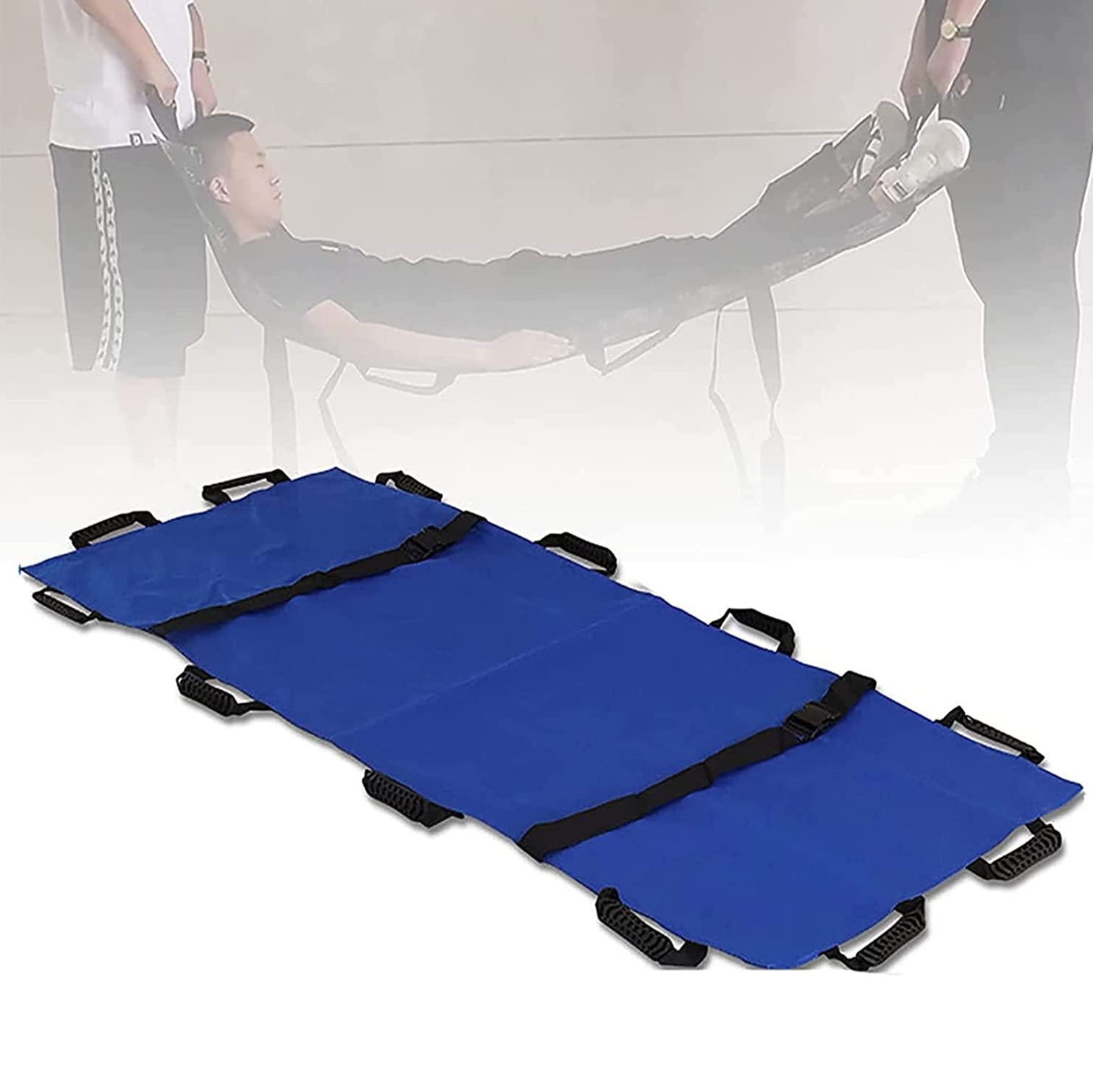 Portable Stretcher Waterproof Soft Stretcher 12 Handles Emergency Rescue Folding Stretcher for Hospital,Clinic, Home,Sports Venues Ambulance, Medical Stretcher Disability Care Supplies with Handbag