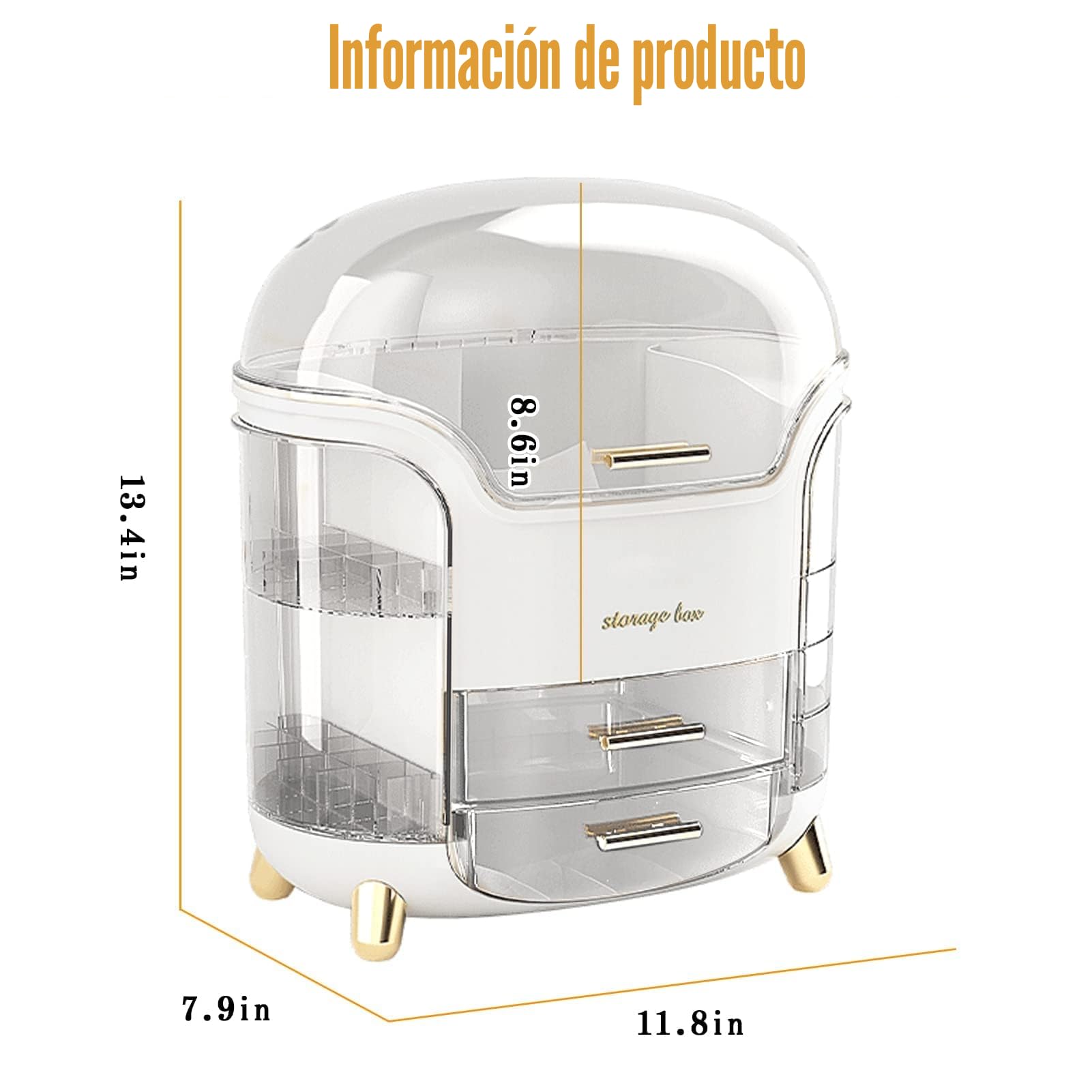 Caja Organizador Maquillaje Makeup Skincare Organizer con Cajones Gran Capacidad Transparente