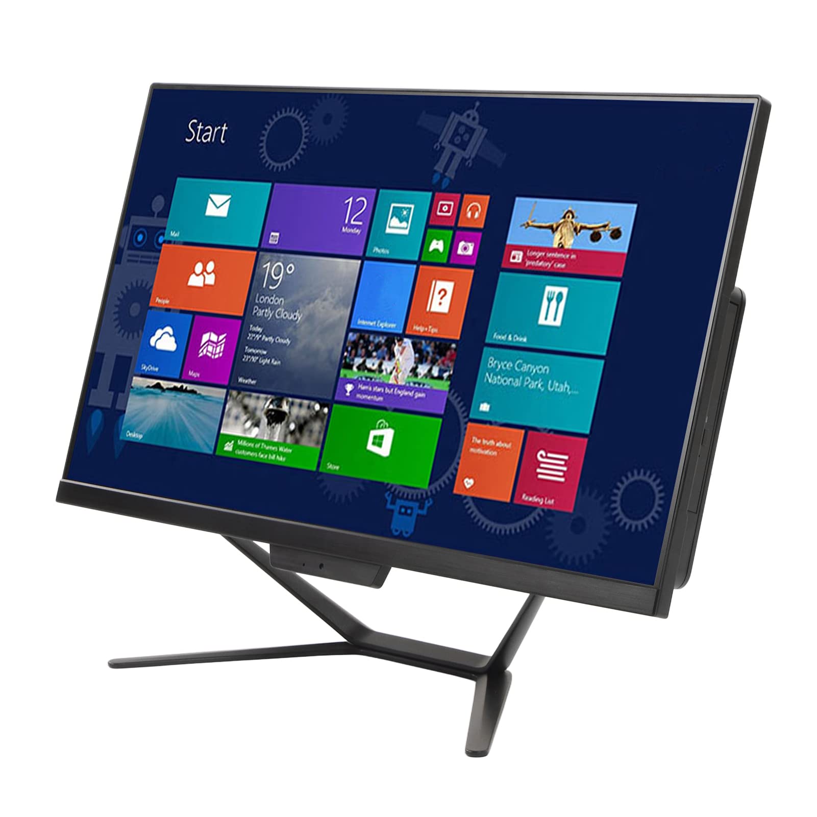 Bewinner Computer Desktop Tutto in da 23,8 Pollici, Processore J4125, Touchscreen FHD 1920x1080 con Fotocamera, 4G DDR4, Archiviazione SSD, WiFi AIO Desktop con USB 3.0, VGA per 10
