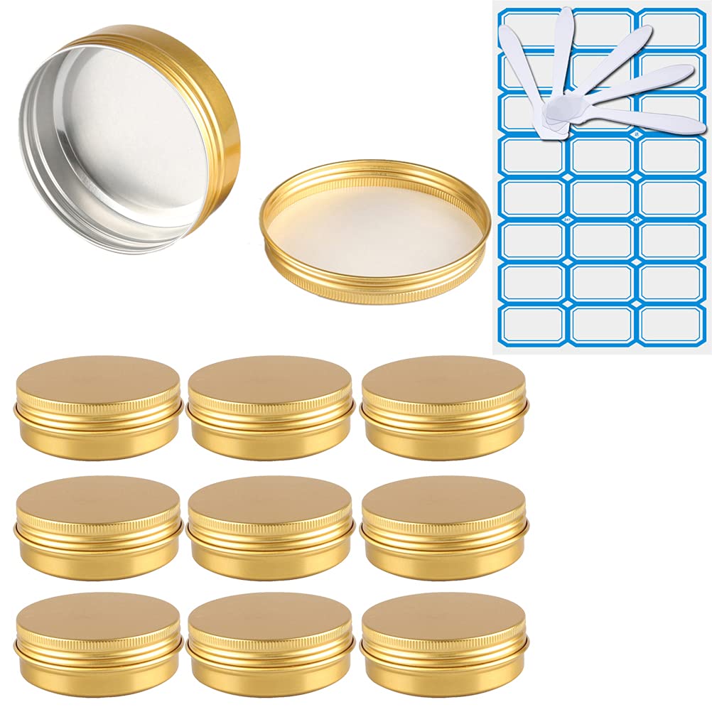 10 Piezas Tarros de Aluminio con tapa Rosca 15ml, Negro Mate Tarros de Aluminio Vacíos Redondo para Contenedor De Cosméticos Cremas Caja de almacenaje con 5 Espátula y 1 Etiqueta — view 27