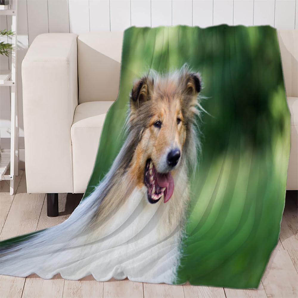 Couverture Chien de Berger 3D Plaid Polaire 220x240 Chien Doux Microfibre Couverture en Flanelle Animal Couvertures et Plaids Chaud pour lit Jeté de Canapé 1672m