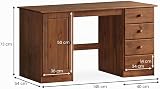 IDIMEX Bureau avec Rangement Manager L 145 cm en Bois Massif, Coloris Brun foncé, Bureau avec 4 tiroirs et 1 Porte battante, Un Large Plateau, Style Classique - 7