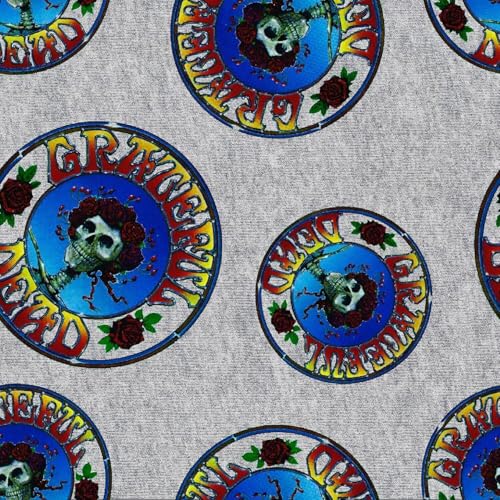 FlashPhoenix Quality Sewing Fabric – Licensed Cotton Prints Rocker Grateful Dead Logo Cotton by The Yard Size: 36