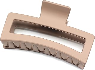 QinGoo Pinza para el pelo grande de color marrón mate, elegante, accesorio para el pelo, para mujer, 1 pieza (12,7 cm x 5,3 cm, marrón)