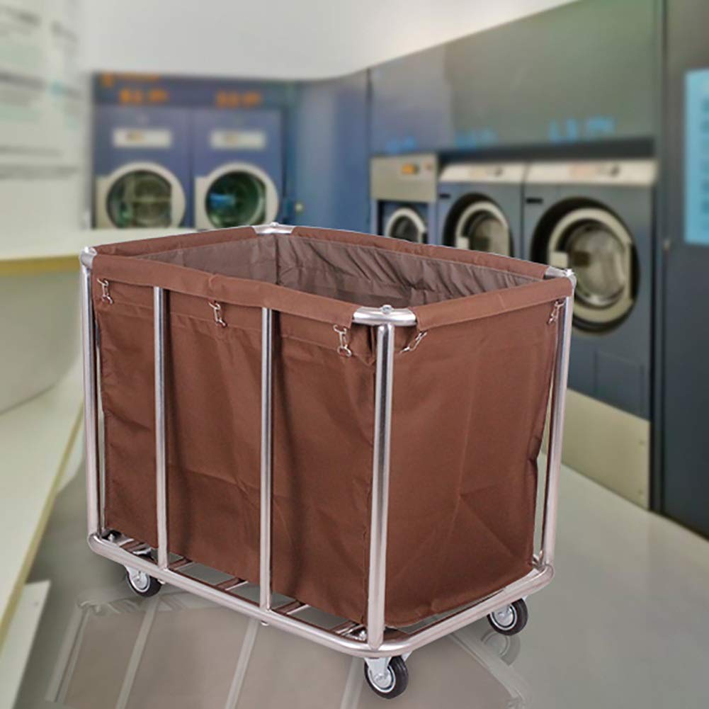 Ruchome Wózki, Koszyk Służący Gospodarstw Domowych Heavy-Duty Sorter Sorter Wózek Organizator Z Kółkami, Tocząca Się Pralnia Hodowca Z Ruchomymi Torbami, Wspornikiem Ze Stali Nierdzewnej/Brow