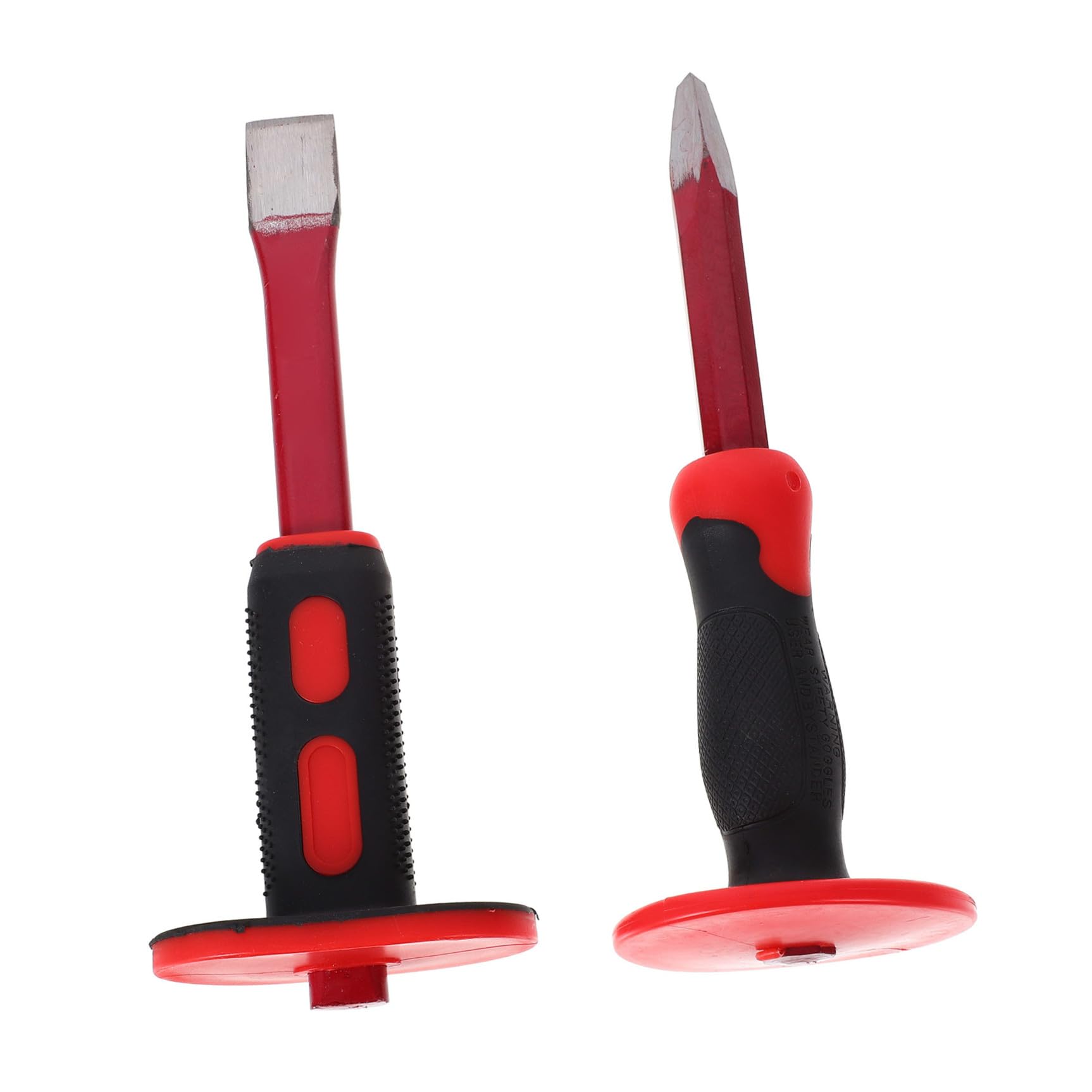 jojofuny Set di 2 Scalpelli Pesanti da 250mm per Muratura Protezione Mano, in Acciaio Cromo-vanadio, Assorbimento Urti, per Edilizia e Lavorazioni su Pietra
