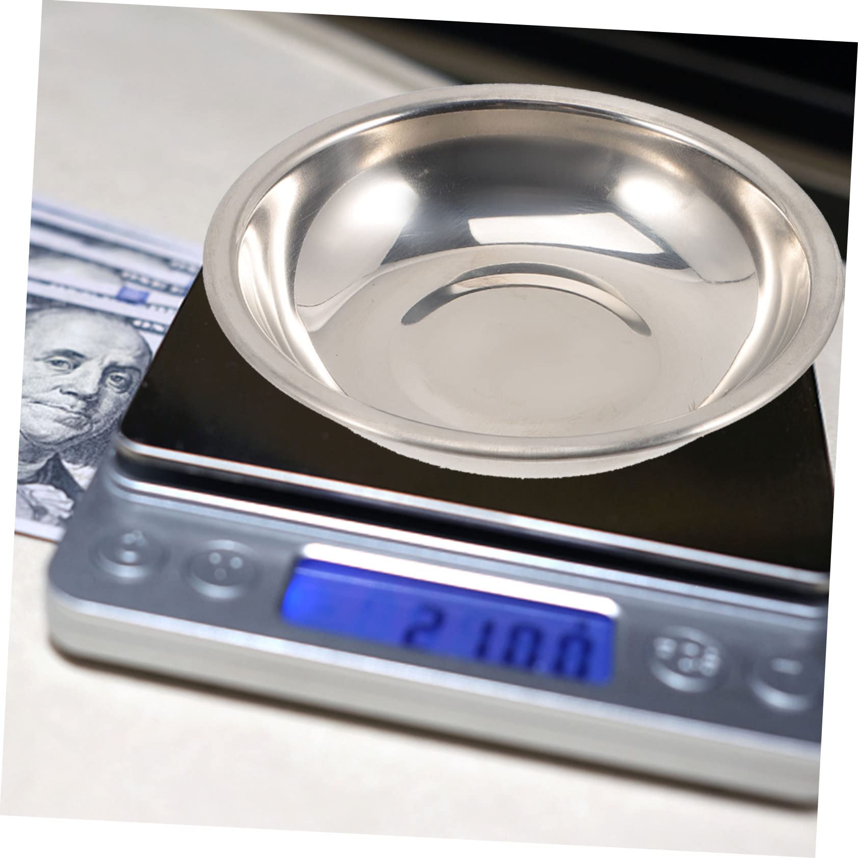 2-Pack Stainless Steel Scale Trays – Weighing Dishes For Jewelry, Powder, Food, Small Items