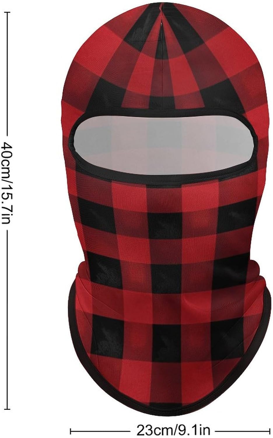 Balaclava Face Mask for Men Women Sun Protection Full Face Cover | Breathable Red Black Buffalo Check Plaid Pattern Full Face Mask Windproof Ski Mask Motorcycle Helmet Lining for Outdoor