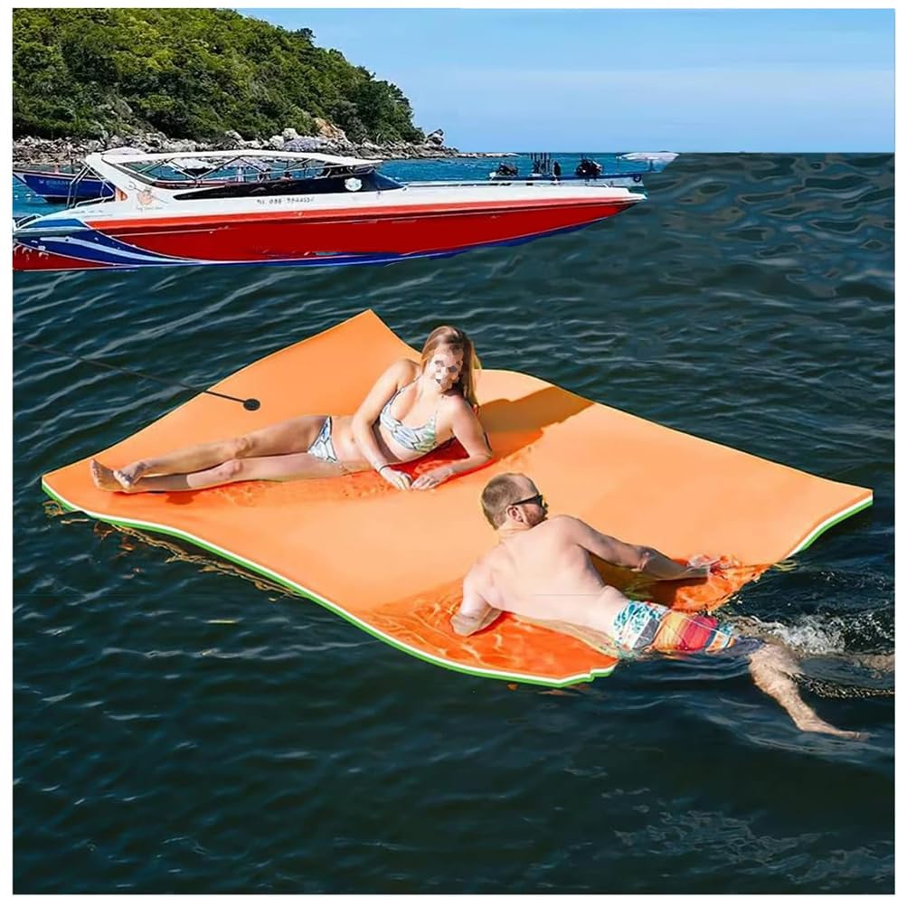 Tappetino Galleggiante Acquatico,Materassino Galleggiante Resistente agli Strappi con Dispositivo di Ormeggio E Cinghie di Aggancio, per Mare Lago