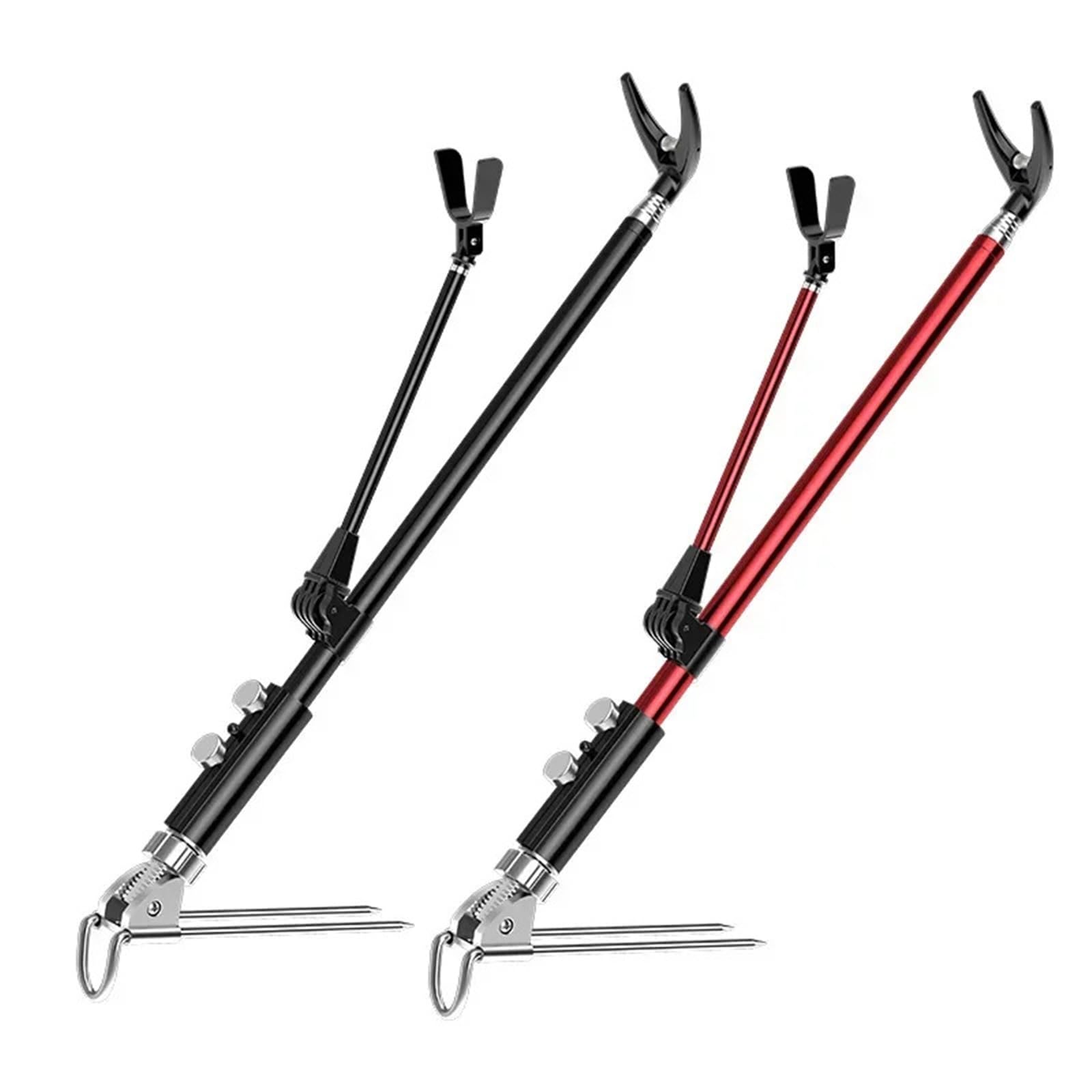 XCTDSVAH Rod Rests Fishing Fishing Rod Holder Stainless Steel Turret Bracket Ground Support 1.7M Telescopic Hand Rack Adjustable(Red 2.1m)
