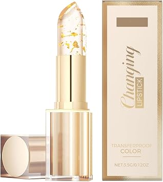 Colour Changing Lipstick, Transfer Proof & Long Lasting PH Lipstick with Gold Foil, Long Lasting, Moisturizing Lip Balm, Glossy Shine, 24H Hydrating, Temperature Sensitive Lipsticks for Women