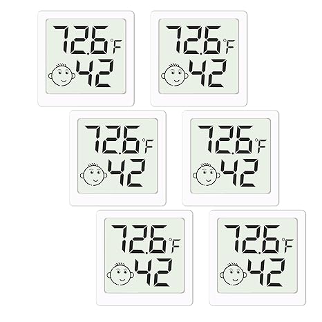 Mini Humidity Meter Hygrometer 6 Pack Room Thermometer Indoor Digital Temperature and Humidity Monitor for Home House Office Garden and Cellar
