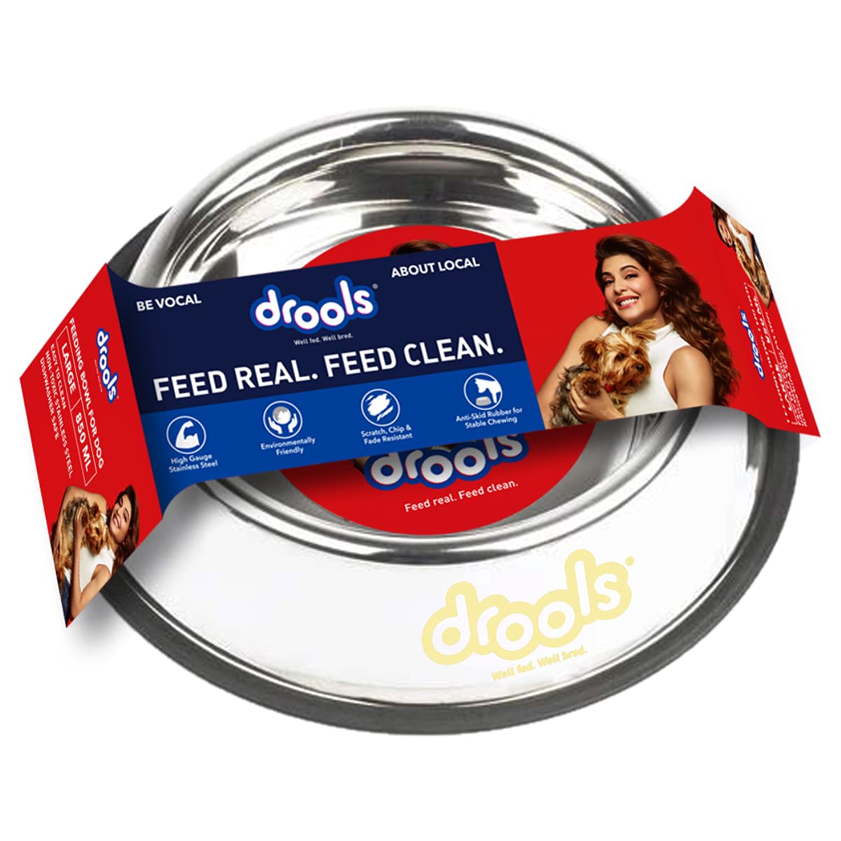 Drools Stainless Steel Feeding Bowl For Dog, Large, 850ml (B08BCYNSLX) Amazon Price History, Amazon Price Tracker