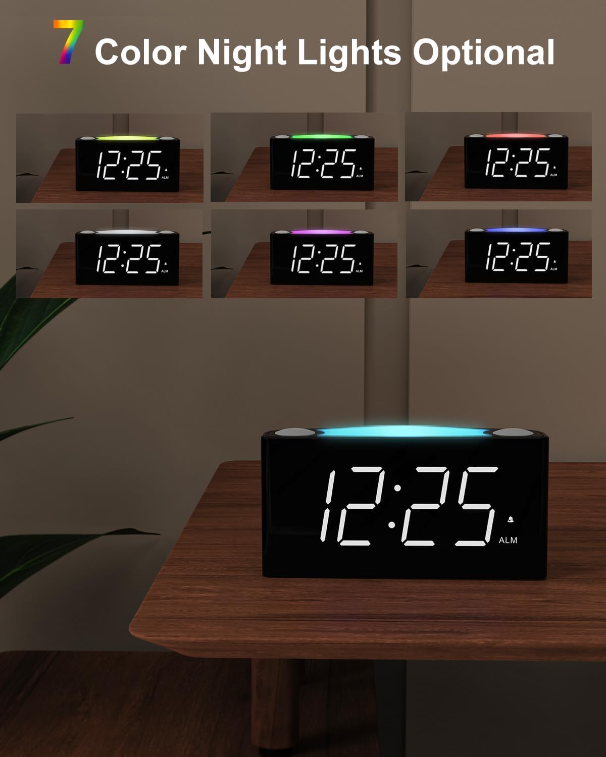 Projection Alarm Clock+ Digital Alarm Clock for Bedroom with Night Light