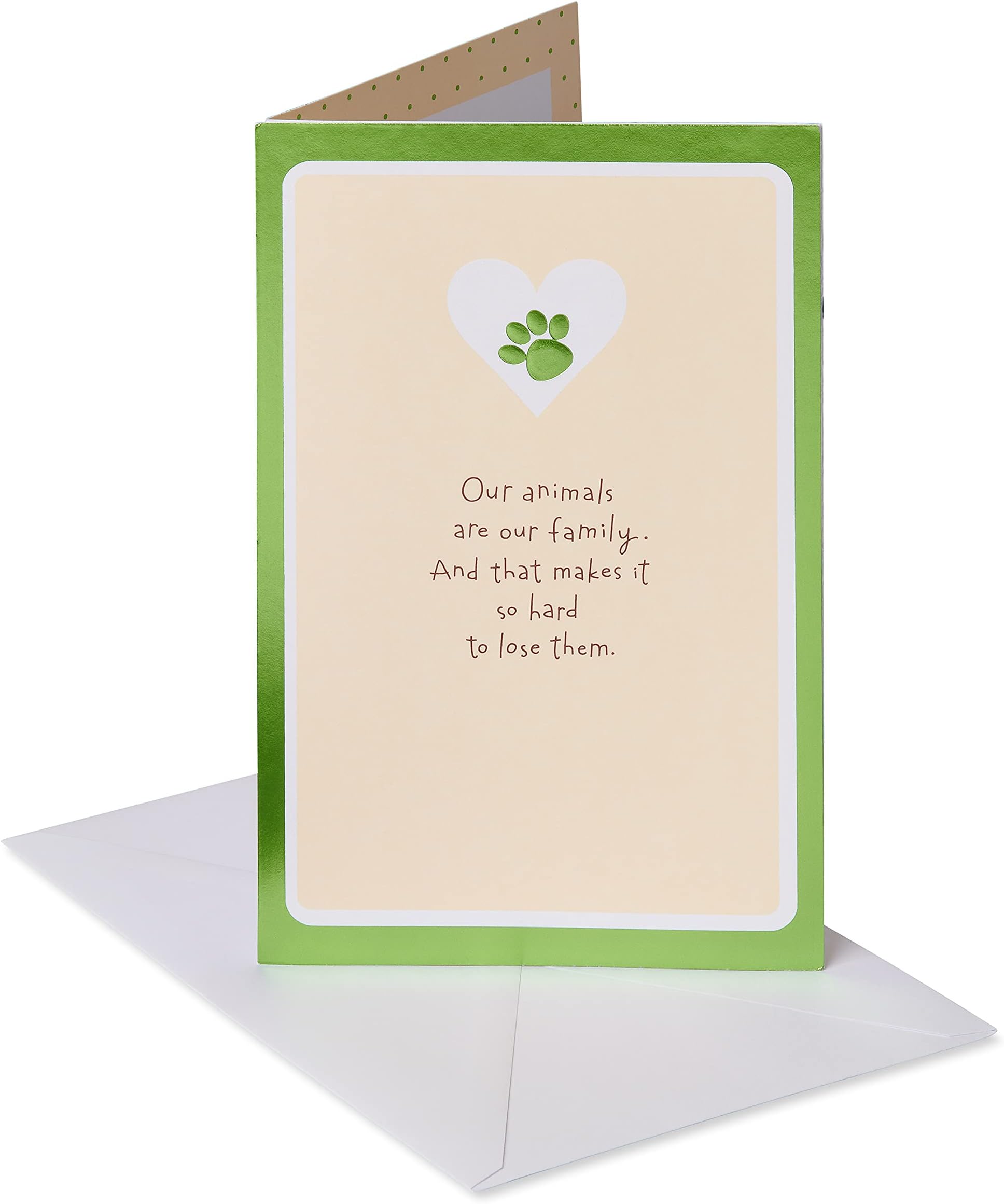 American Greetings Pet Sympathy Card (Our Animals Are Our Family)