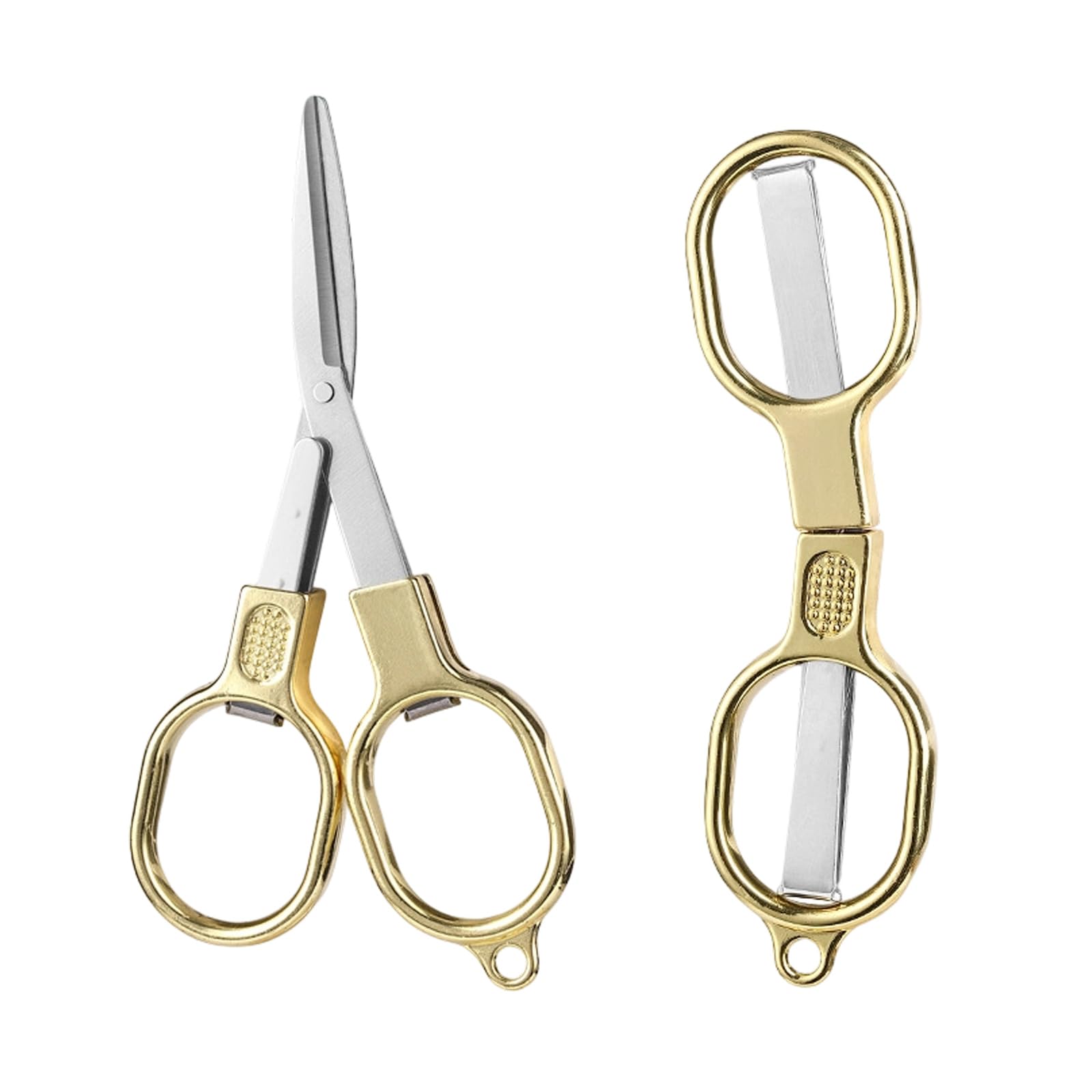 ZEPFJHE 2Pcs Portable Tailor Scissors Stainless Steel Folding Fabric Shears for Fabric Cutting Needlework and Tailoring Ergonomic Handle