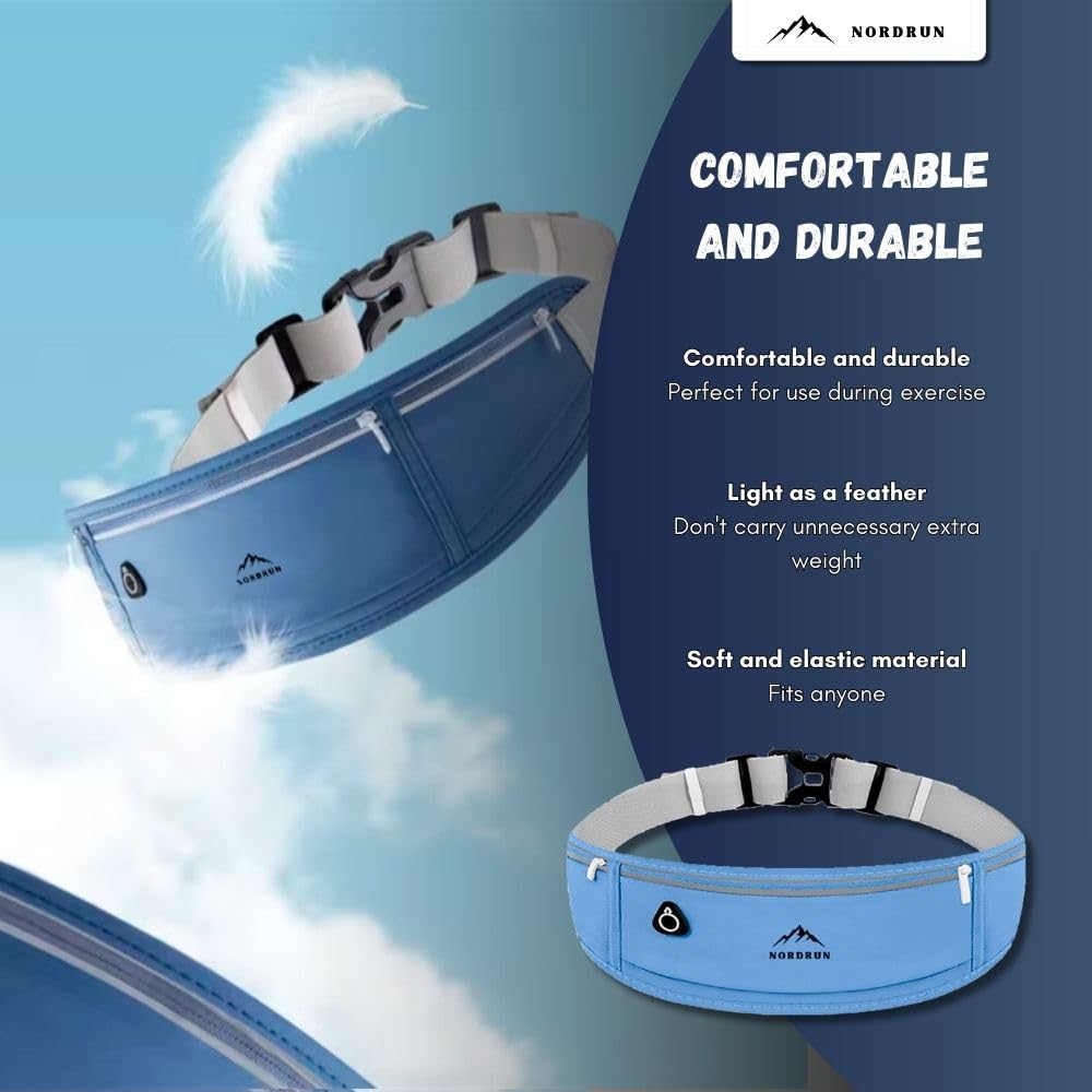 Adjustable and Waterproof Running Belt Suitable for All Phones, Blue, 20 x 10 cm - Image 3