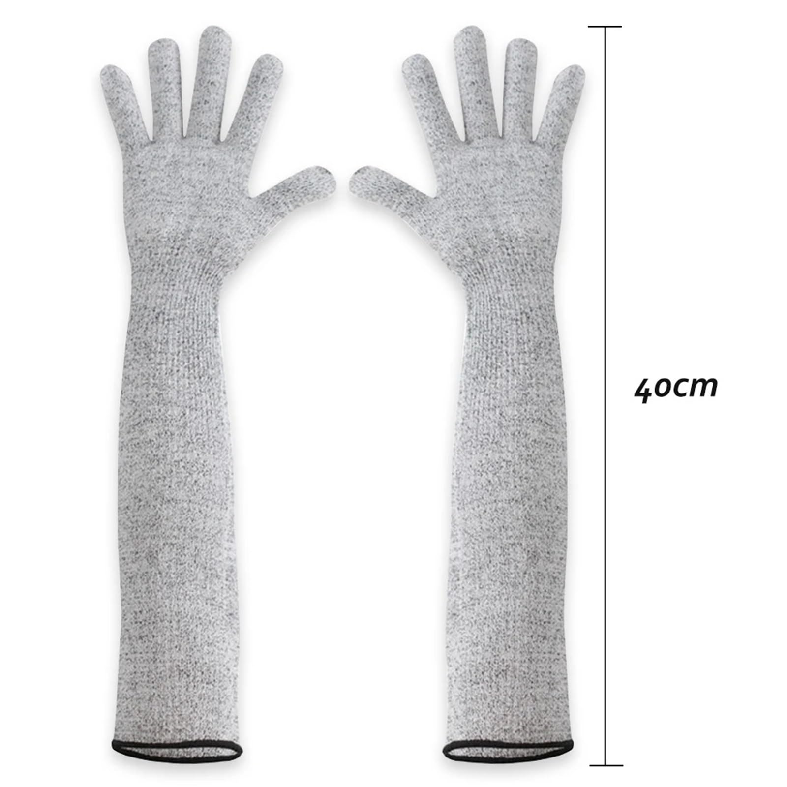 1 par de mangas brazo resistentes a cortes nivel 5 HPPE, transpirables, material apto for uso alimentario y agradables for la piel, for trabajos al aire libre Flexible(40cm)