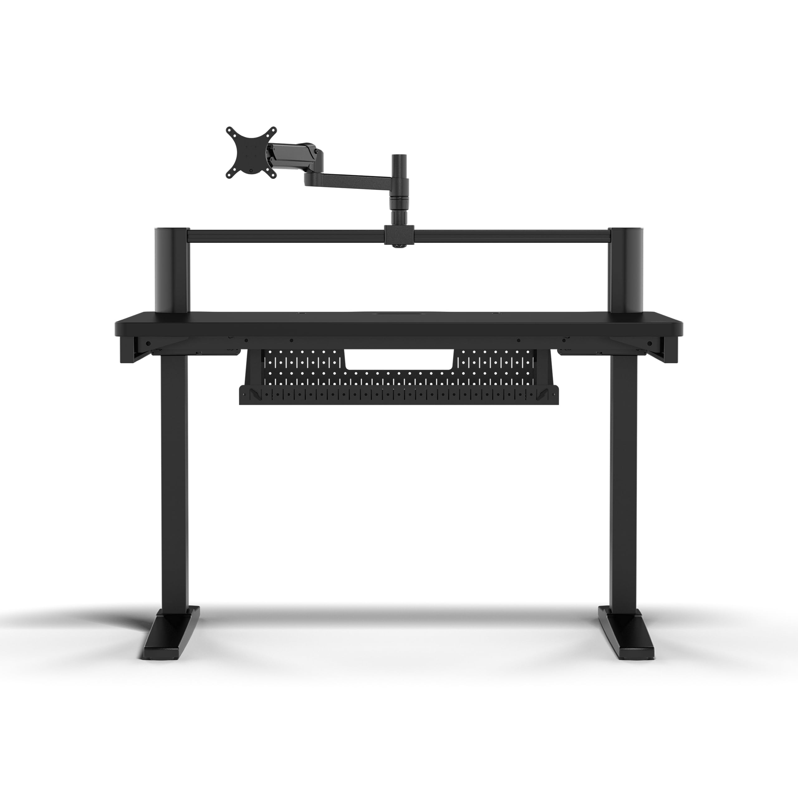Corsair Platform:4 – 120 cm x 76 cm, Fester Höhe, Stehender Computer Home Office Gaming-Schreibtisch, Kabelmanagement, USB-Anschluss, Monitorarm Inbegriffen – Schwarz