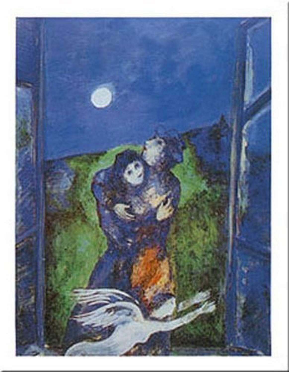 Lovers In The Moonlight by Marc Chagall 19.5 X 15.75 Art Print Poster
