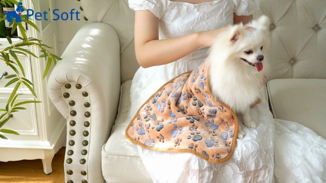 SOUTHERN COUTURE ブランケット 50x 80インチ 犬 肉球 ペット用 ブランケット 毛布 5色5枚セット Mサイズ 犬猫 マット タオル