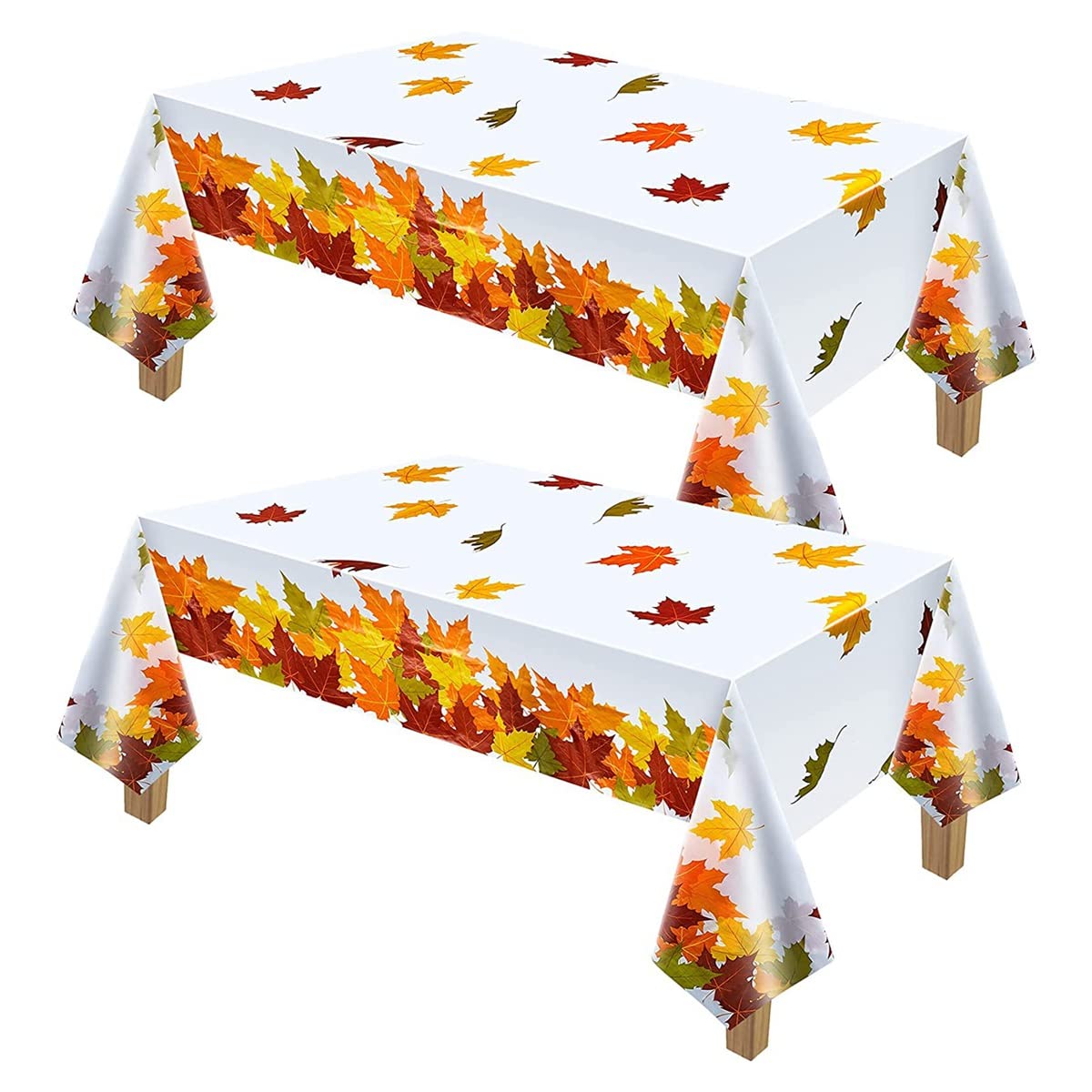 CTRLZS Thanksgiving Autumn Leaf Tablecloth Autumn Maple Leaf Tablecloth Waterproof Rectangular Plastic Tablecloth