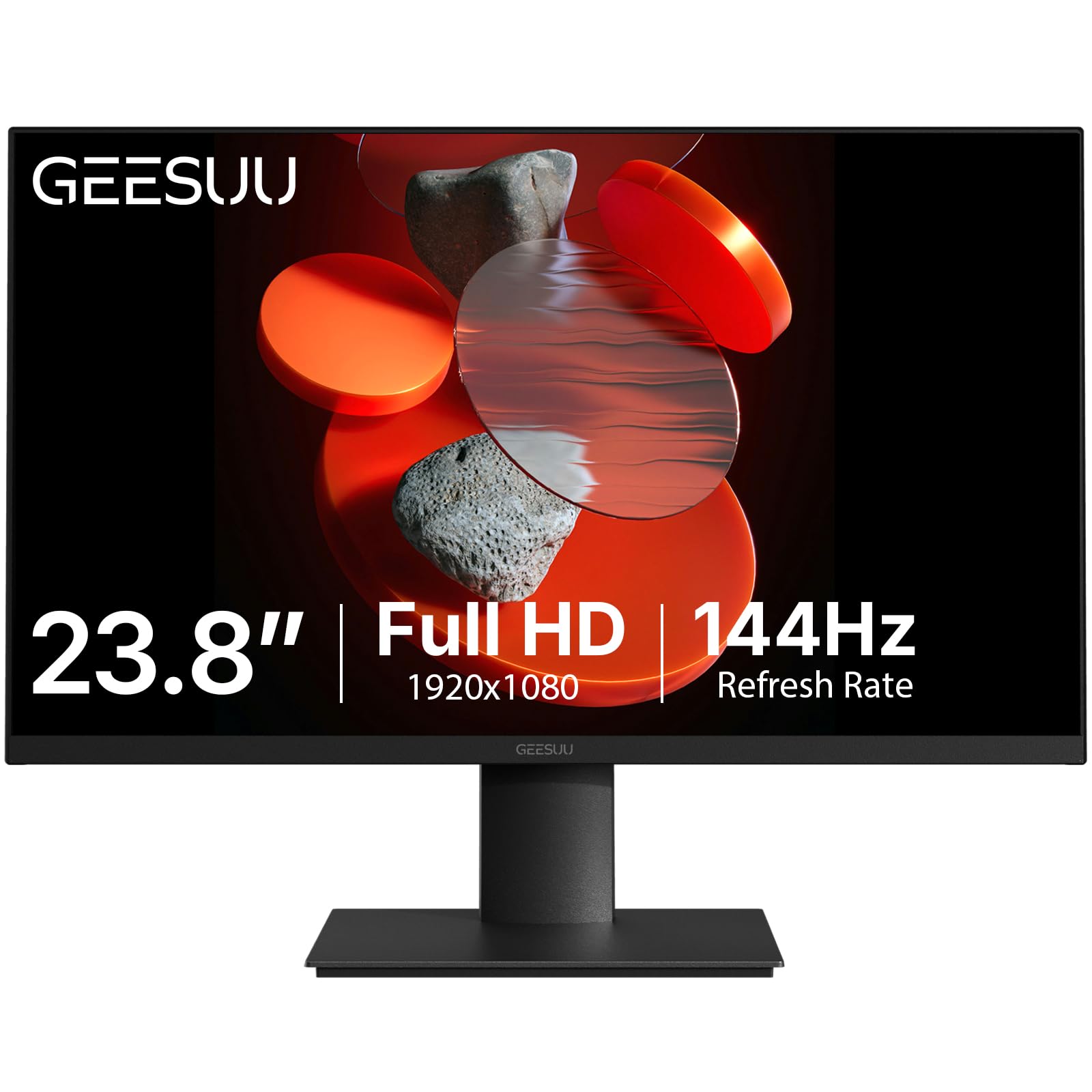 Monitor PC 24 Pulgadas, Computer Gaming Pantalla Ordenador 144Hz, Full HD, VESA 75x75mm, 6ms, VA, 99% sRGB, Luz Azul Baja, HDMI 2.0, DP1.2