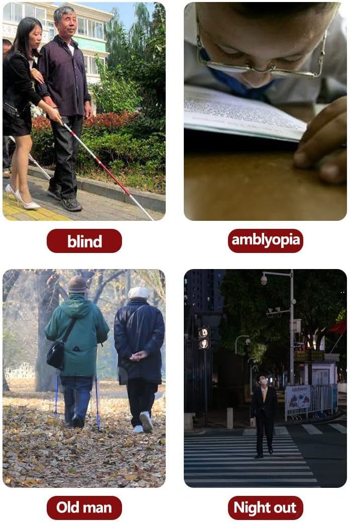 JZJZ Smart Walking Cane Blind Crutch with Sound and Light Voice Alarm Collapsible Telescopic Folding Cane Visually impaired aids(Color:B)