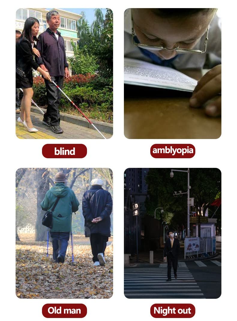 JZJZ Bastón inteligente Muleta ciega con sonido y luz alarma de voz plegable telescópica plegable Bastón con discapacidad visual