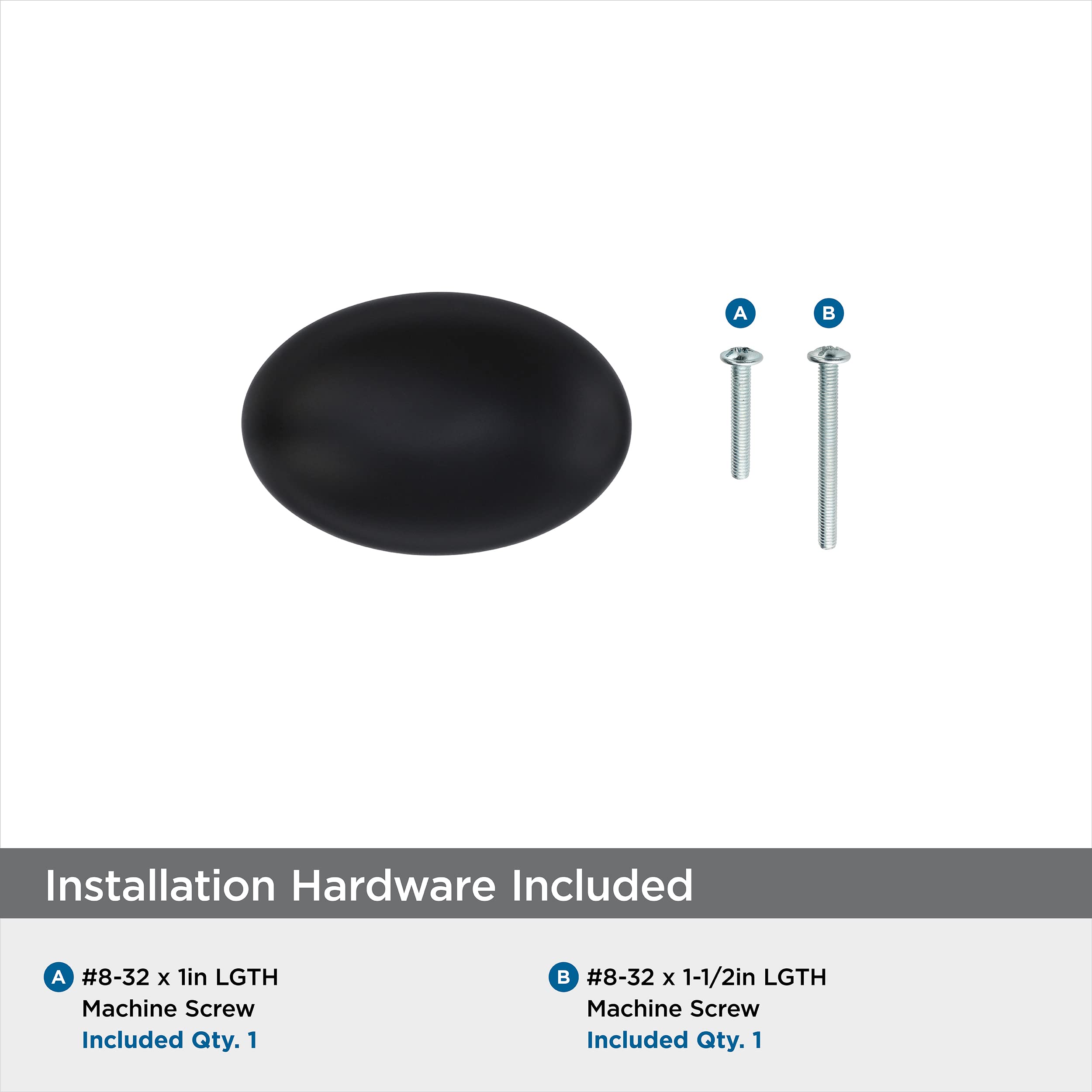 Amerock Bouton De Placard | Noir Mat/nickel Satiné | 35 Mm De