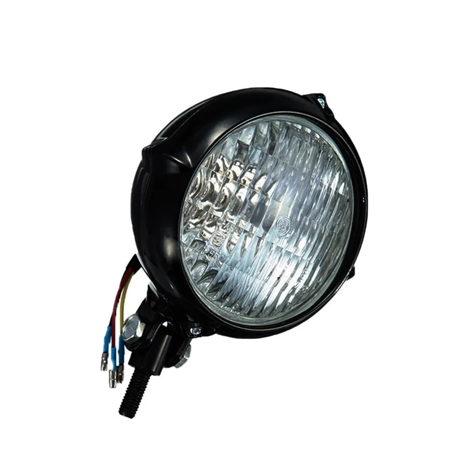 Fari Anteriori Per Moto Faro Vintage Per Motocicletta Per Cafe Racer Custom Bobber Fari Retrò Alogeni Evidenzia Giallo Bianco(B)