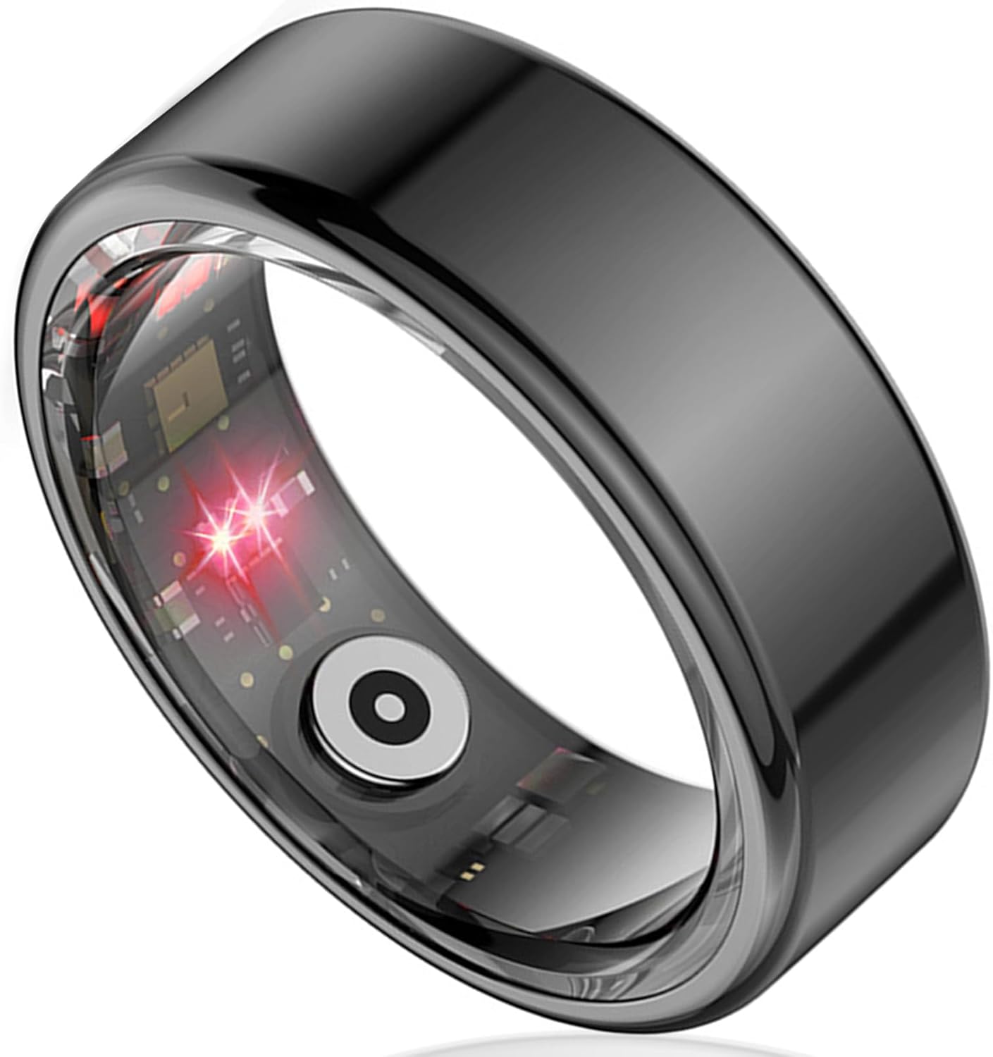 Smart Ring Health Tracker for Women Men, Sleep Tracker with Heart Rate and Blood Oxygen, Fitness Ring for Activity Monitoring, 15 Days Battery, No Subscription, Titanium Alloy (Black, #12)