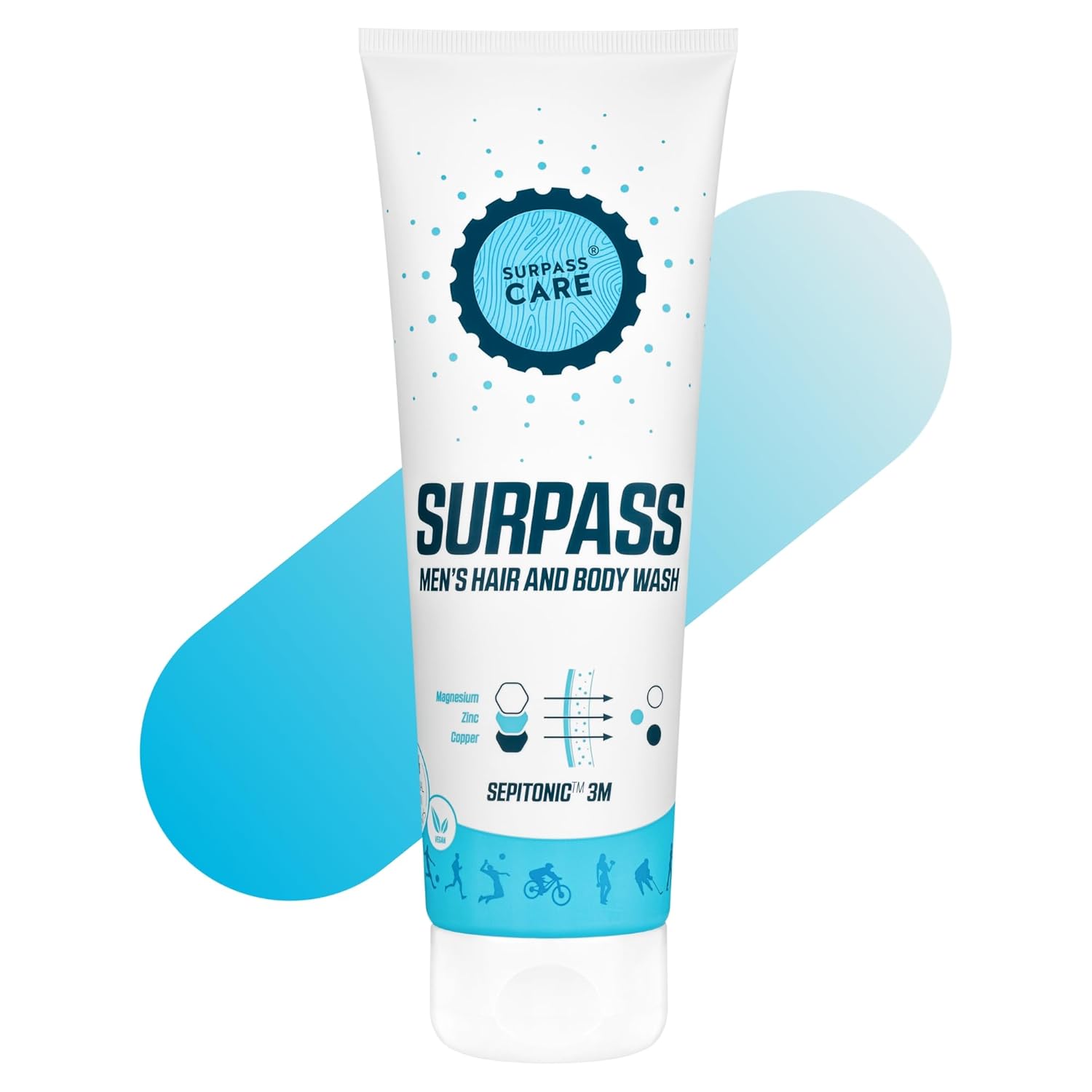 SURPASS Post Workout Energizing Body Wash for Men | After Sport Anti-Aging Shower Gel | Magnesium Boosted | Moisturizes & Improves Skin Texture | Accelerates Athletic Skin Recovery (8.45oz) SURPASS Post Workout Energizing Body Wash for Men | After Sport Anti-Aging Shower Gel | Magnesium Boosted | Moisturizes & Improves Skin Texture | Accelerates Athletic Skin Recovery (8.45oz)