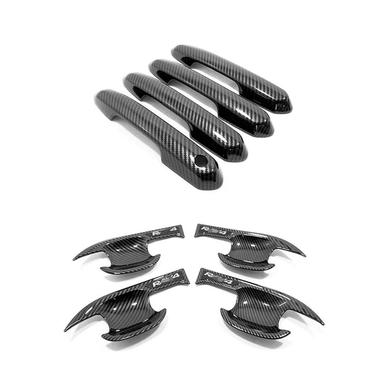 Kjhopy Carbon 5 Abs Carbon Fiber Car External Side Door Handle Bowl Catch Cover Protection Trim For Toyota Rav4 Xa50 2019-2022 Exterior Door Handle(Carbon 5)