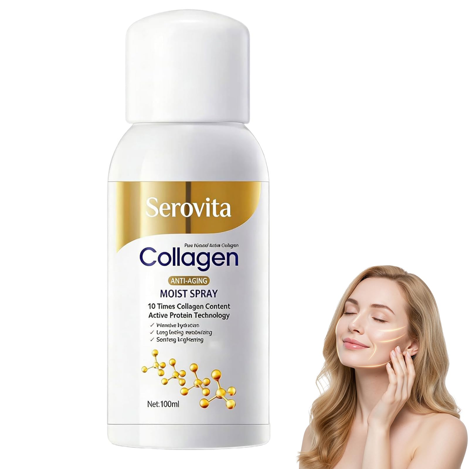 Luhaka Serovita Firming Collagen Spray, Sera Vita Collagen Lotion, Intensely Firm and Moisturize Skin, Suitable for All Skin Types (1PC)