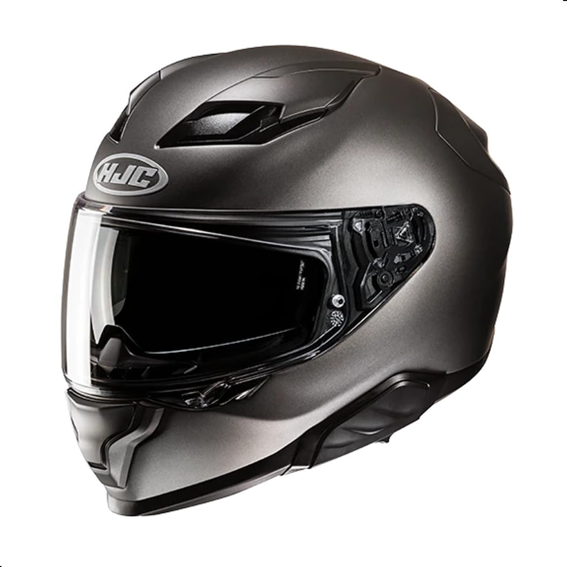 HJC F71 Adult Street Motorcycle Helmet - Semi-Flat Titanium / Medium