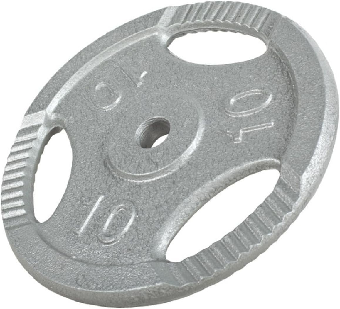 Gorilla Sports® weight plate set, 0.5 kg - 20 kg weight plates, 30/31 mm centre hole, 100542-00003-0016, silver-grey, 10 kg