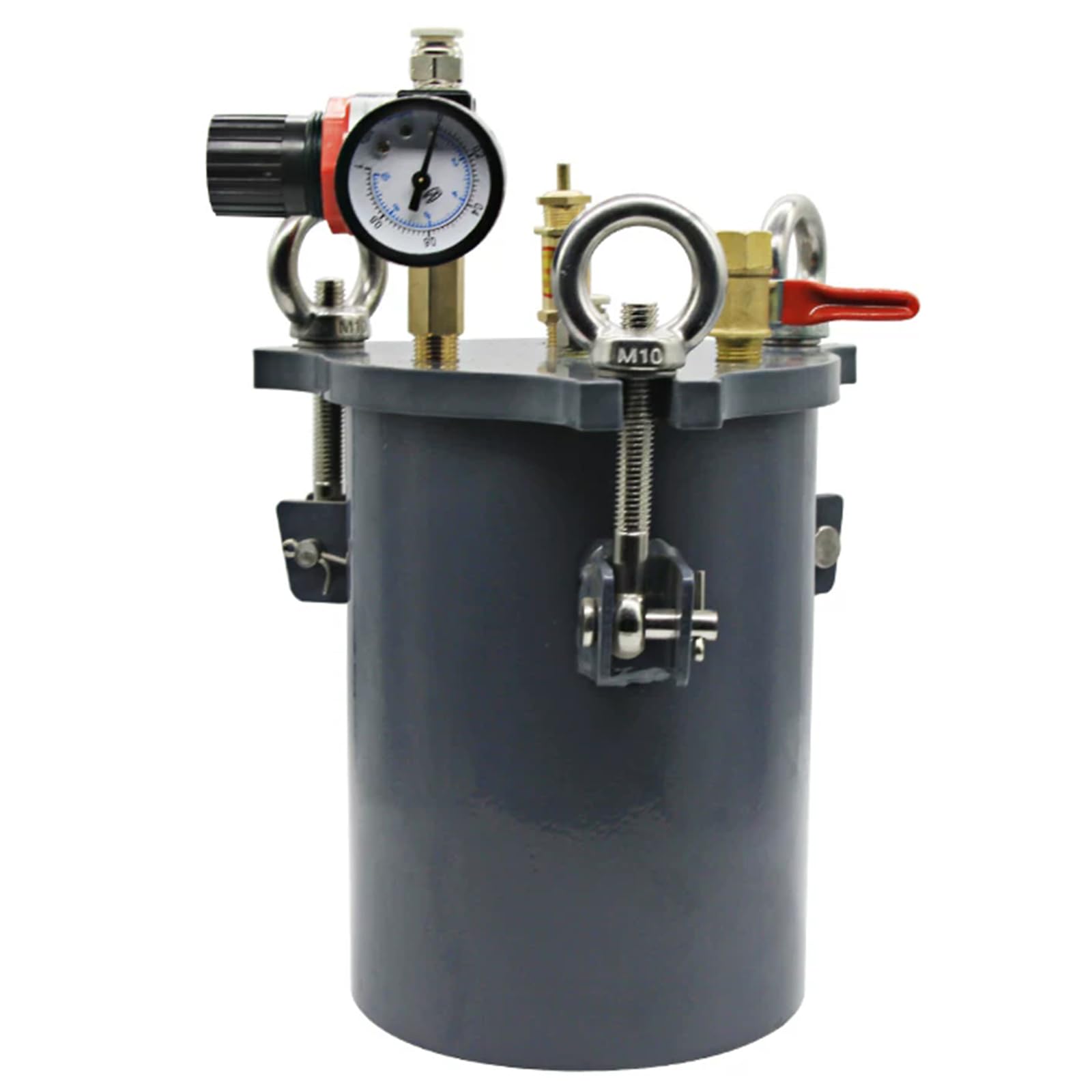 Vituord Carbon Steel Pressure Tank, Pneumatic Dispensing Vessel, With Pressure Regulating Valve, Barometer, Max 0.8mpa, For Adhesive Glue, Paints, Coatings 5L