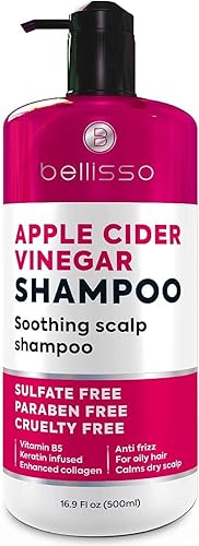Miniatura 3 de BELLISSO Champú y acondicionador de vinagre de sidra de manzana con ingredientes naturales, anticaspa, hidratante, nutritivo, brillo, calmante, sin