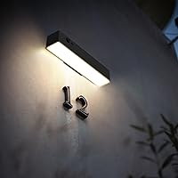 Vista 1 de Luces solares para exteriores, luz solar con sensor de movimiento para letrero de casa, IP44 impermeable 1000LM 4000K estilo moderno de lujo sin