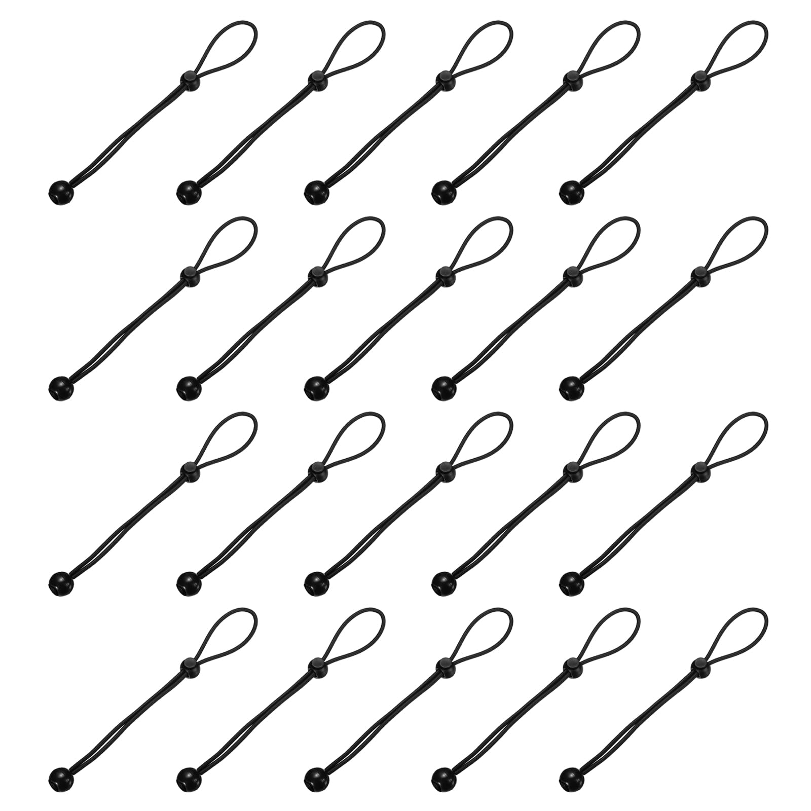 PATIKIL Ball Bungee Cords, (25cm / 10 Inch, Black) (20 PCS) Universal Bungee Tie Downs, Suit for Shelter Camping Cargo Outdoor Roller Blinds Tents Canopies Tarp