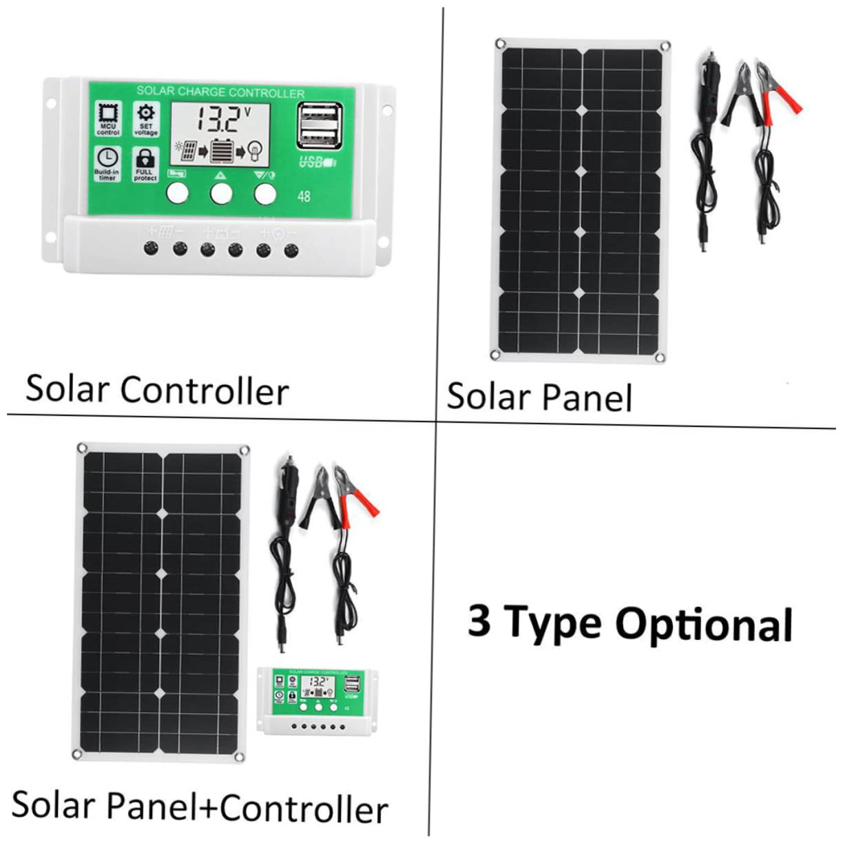 HEMOTON Kit Pannello Solare Pieghevole 25w 18v, Monocristallino, Leggero, Protezione da Sovraccarico e Inversione, per Emergenze in Auto e Montagna