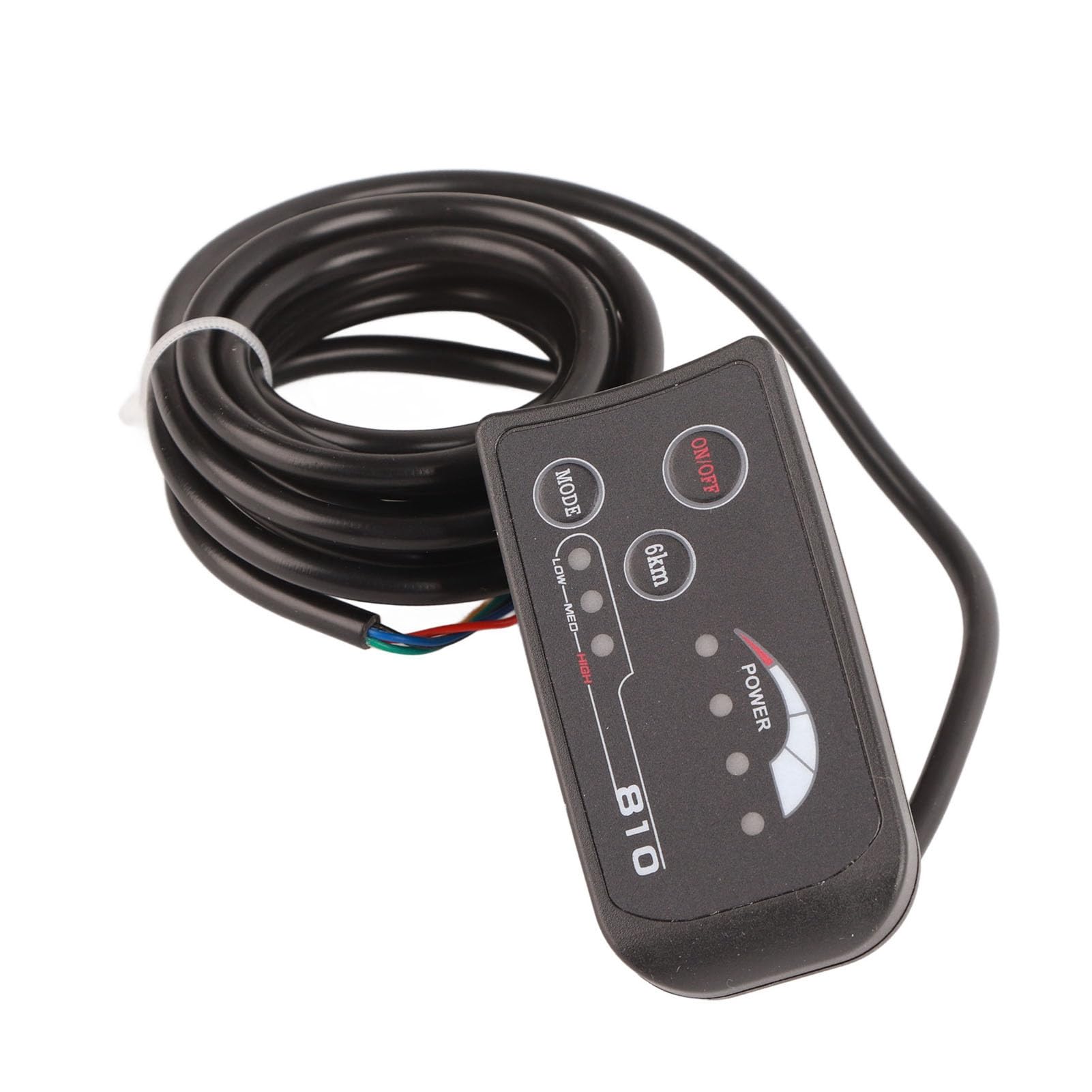 Pannello LCD, display a LED 810 per bicicletta elettrica ABS con pannello di controllo con cavo a 5 fili, nero
